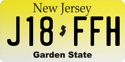 NJ license plate J18FFH