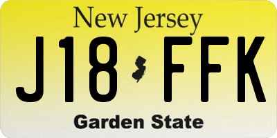 NJ license plate J18FFK