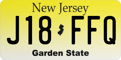 NJ license plate J18FFQ