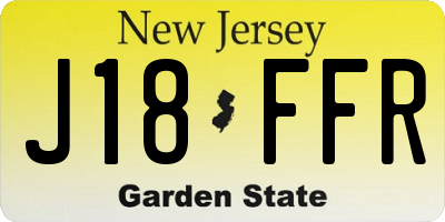 NJ license plate J18FFR