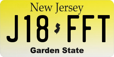 NJ license plate J18FFT