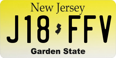 NJ license plate J18FFV