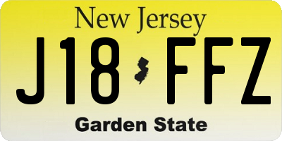 NJ license plate J18FFZ