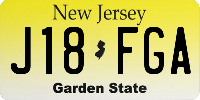 NJ license plate J18FGA