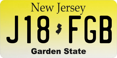 NJ license plate J18FGB