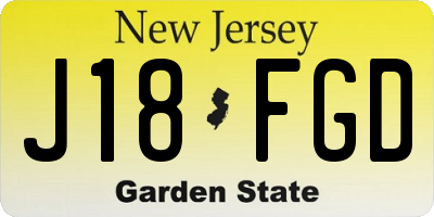 NJ license plate J18FGD