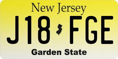 NJ license plate J18FGE