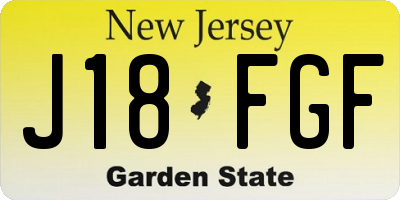 NJ license plate J18FGF