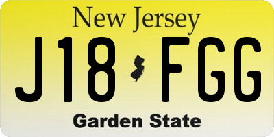 NJ license plate J18FGG
