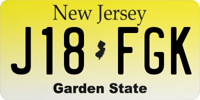 NJ license plate J18FGK