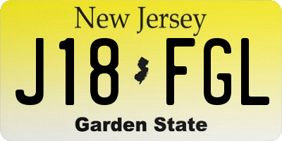 NJ license plate J18FGL