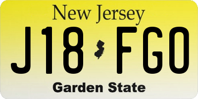 NJ license plate J18FGO