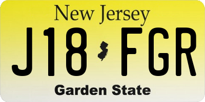 NJ license plate J18FGR