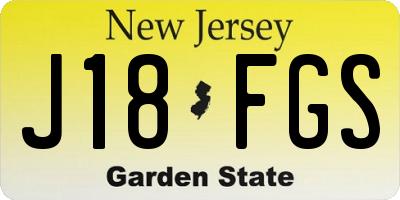NJ license plate J18FGS