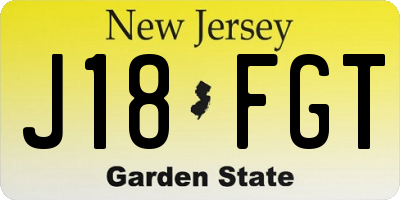 NJ license plate J18FGT
