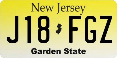 NJ license plate J18FGZ