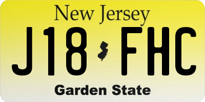 NJ license plate J18FHC