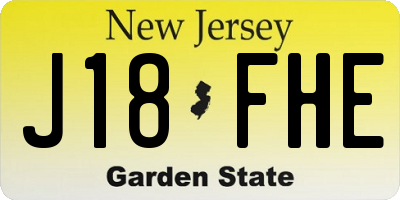 NJ license plate J18FHE