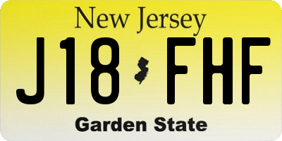NJ license plate J18FHF