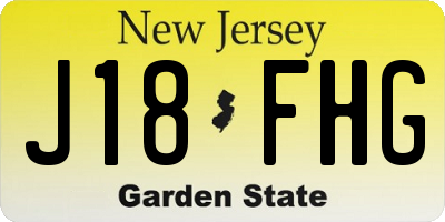 NJ license plate J18FHG