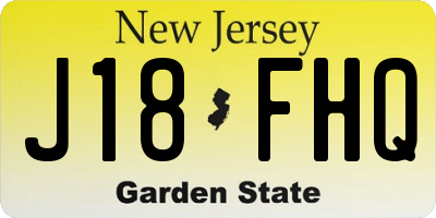 NJ license plate J18FHQ
