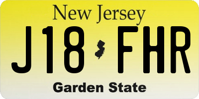 NJ license plate J18FHR