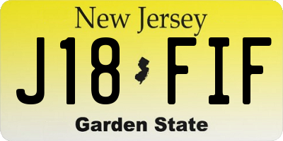 NJ license plate J18FIF