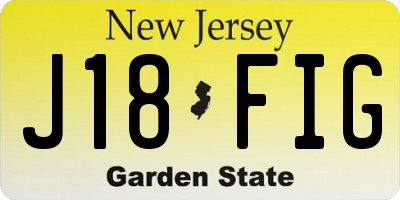 NJ license plate J18FIG