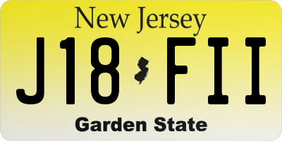NJ license plate J18FII