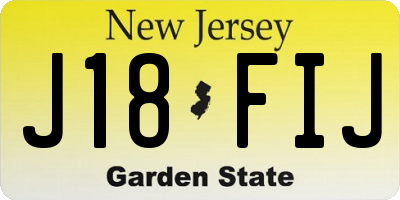 NJ license plate J18FIJ