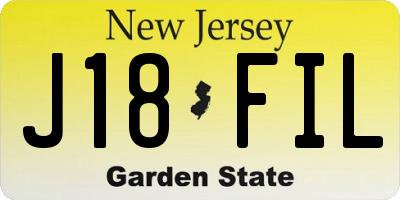 NJ license plate J18FIL