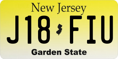 NJ license plate J18FIU