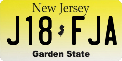 NJ license plate J18FJA