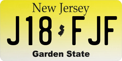 NJ license plate J18FJF