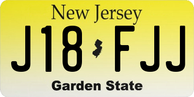NJ license plate J18FJJ