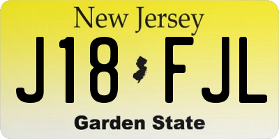 NJ license plate J18FJL
