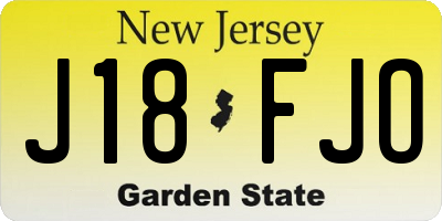 NJ license plate J18FJO
