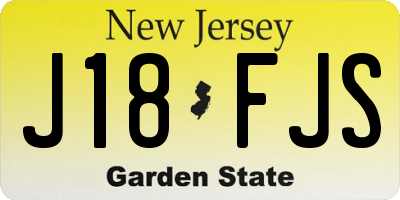 NJ license plate J18FJS