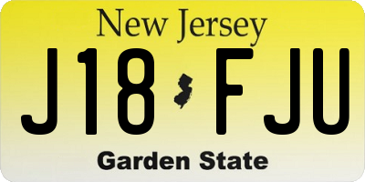 NJ license plate J18FJU