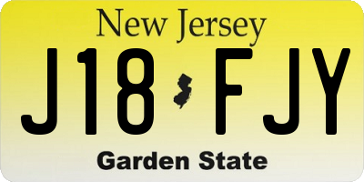 NJ license plate J18FJY