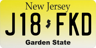 NJ license plate J18FKD