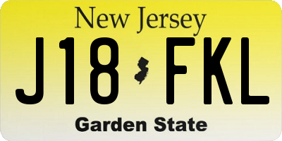 NJ license plate J18FKL