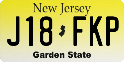 NJ license plate J18FKP