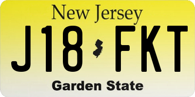 NJ license plate J18FKT