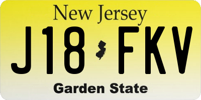 NJ license plate J18FKV
