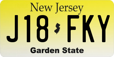 NJ license plate J18FKY