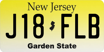NJ license plate J18FLB