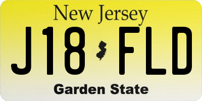 NJ license plate J18FLD