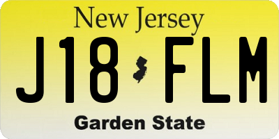 NJ license plate J18FLM