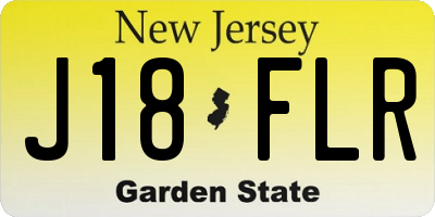 NJ license plate J18FLR